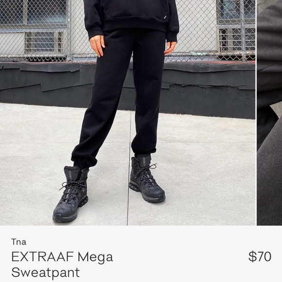 NWT Aritiza oversized black fleece sweatpants - Picture 2 of 7